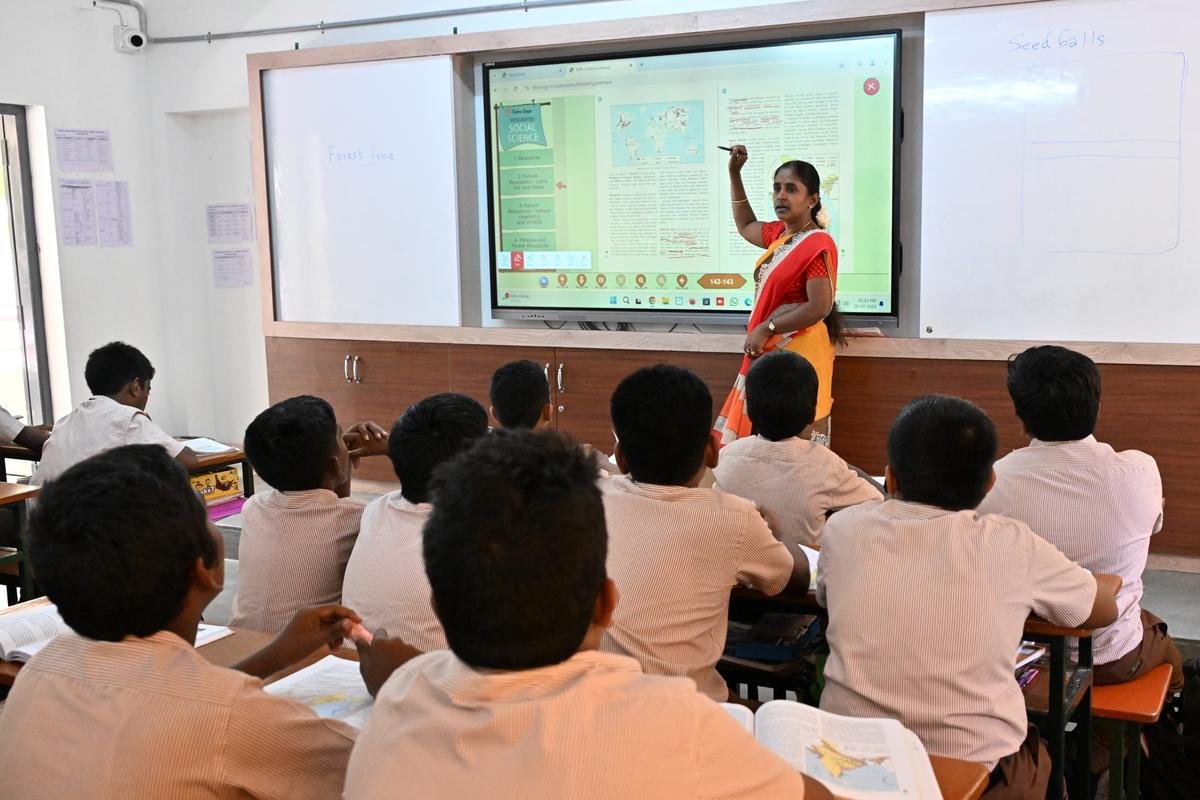 Screenshot of an interactive lesson on a digital screen